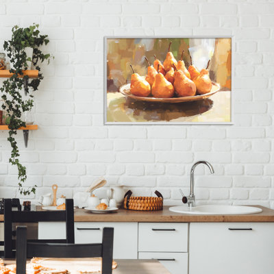 Pear Arrangement Table Framed Giclee, design by Creative Studio