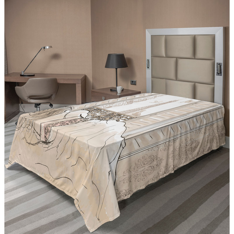Drap-housse Ambesonne, Drap plat pour lit simple