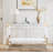 Lucen Glass Console Table With Gold Accents