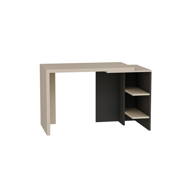 Modern Study Desk with 100% Melamine Coated Particle Board, Beige & Anthracite, 47.2 x 23.6 x 29.0 inches | Durable Construction, Elegant Design, Perfect for Home Office & Study Spaces, Easy to Clean