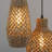 Lucien 5-Light Seagrass Pendant Light Modern Linear Chandelier With Natural Shade In Matte Black