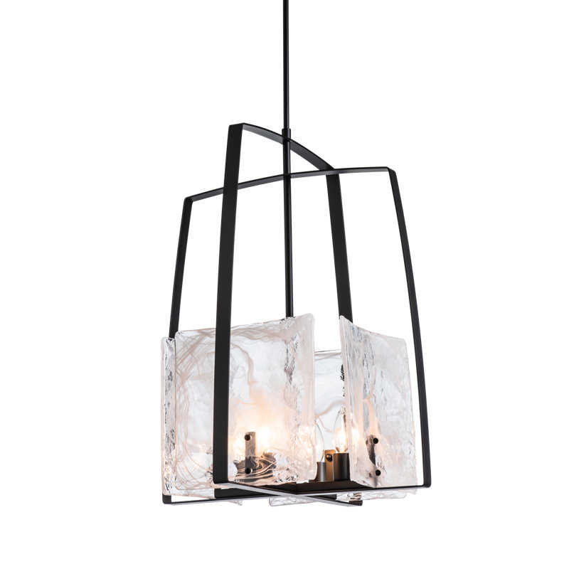 Arc 4 - Light Lantern Rectangle Chandelier, Black
