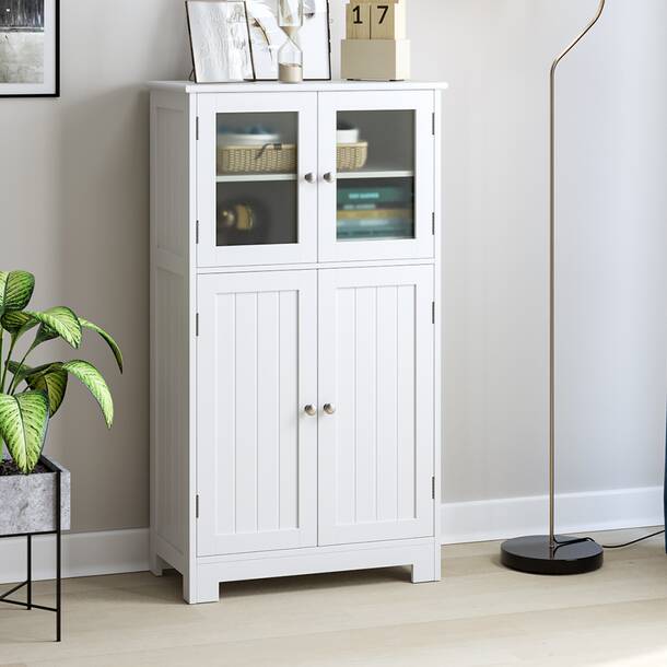 Gracie Oaks Jaiheem Freestanding Linen Cabinet & Reviews | Wayfair