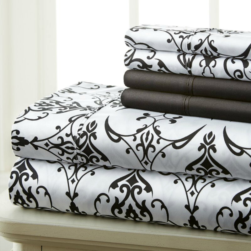 Fawe Microfiber Damask Sheet Set, Queen