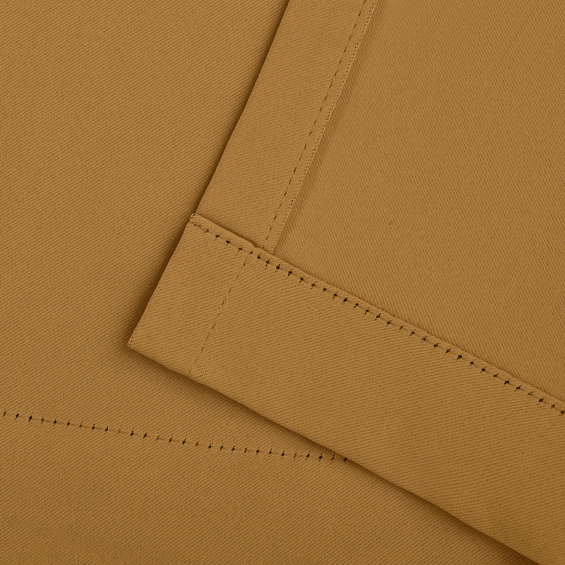 Moriah Millendon Solid Modern Polyester Rod Pockets Room Darkening Curtain Pair, 26" W x 63" L, Caramel Brown