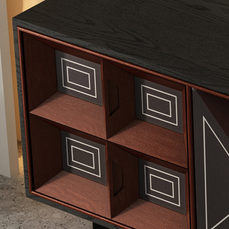 Buffet moderne et rétro, H 35,43 po x l 62,99 po x P 15,75 po