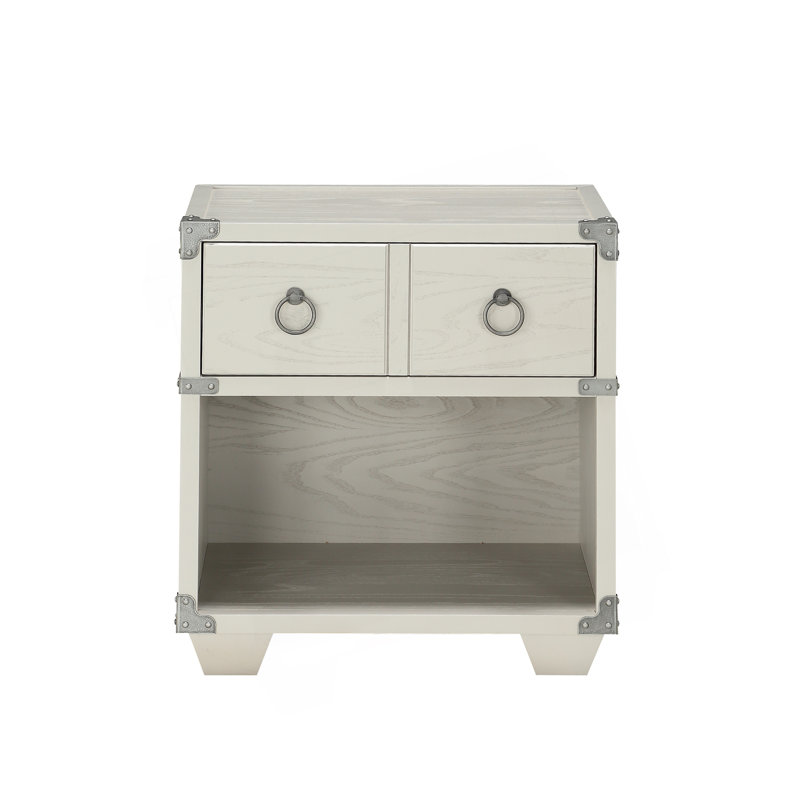 Table de chevet polyvalente et chic industrielle avec une fabrication robuste et un design élégant, parfaite pour les chambres à coucher modernes