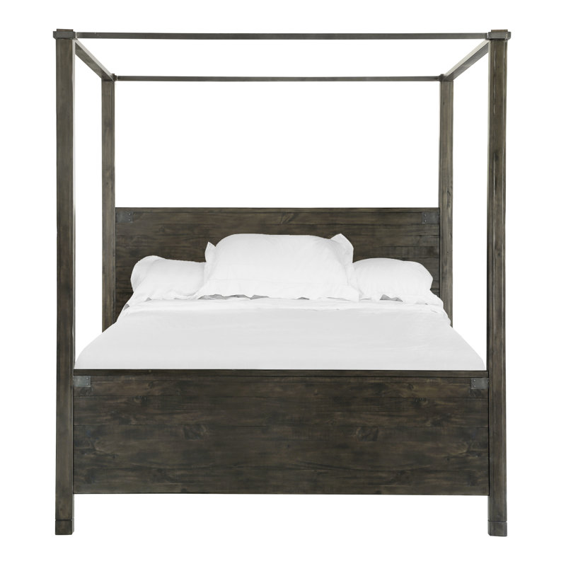 Mahika Solid Wood Canopy Bed, Queen