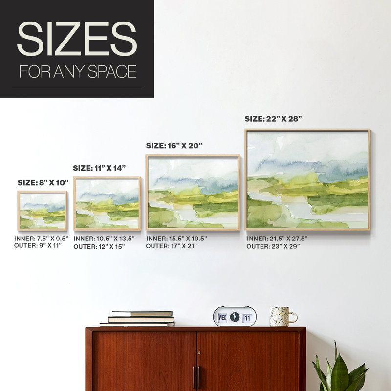 Watery Lowlands I - Reproduction encadrée - Restickable, Naturel, H 11 po x l 14 po