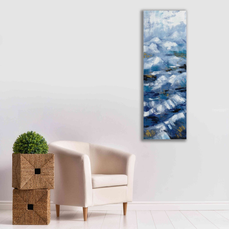 «Above the Mountains III» par Silvia Vassileva, peinture panoramique sur toile tendue, H 60 po x l 20 po