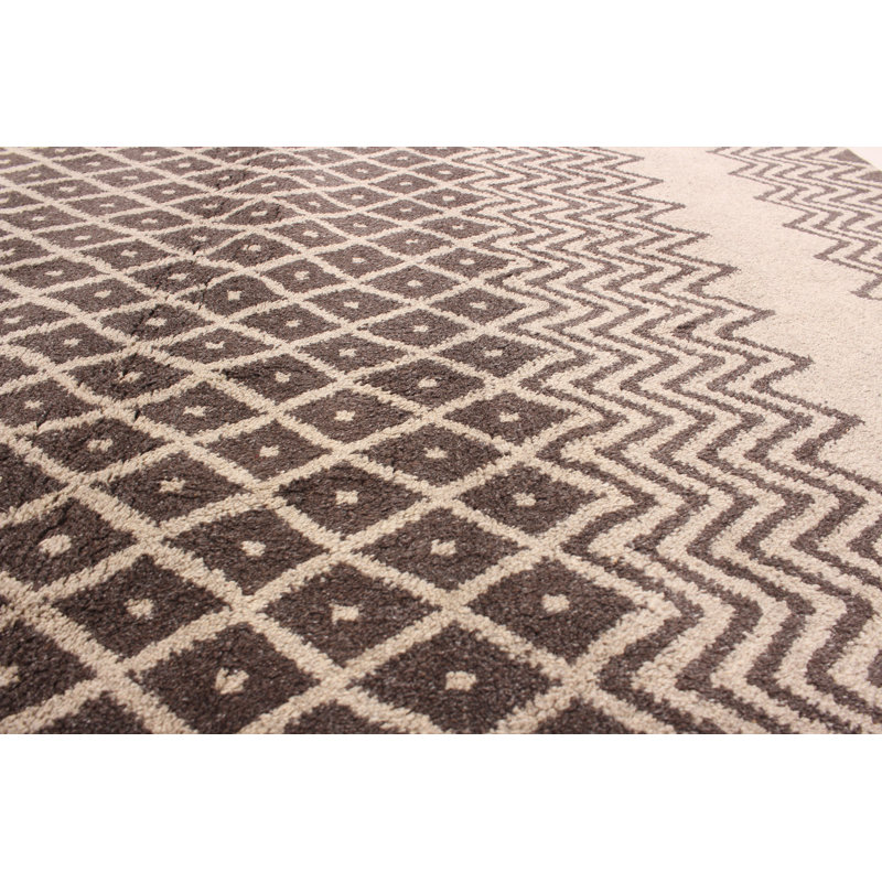 Tapis de zone brun foncé à la main noué la laine Sarmiento