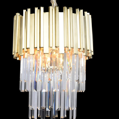 6 - Light Dimmable Tiered Chandelier