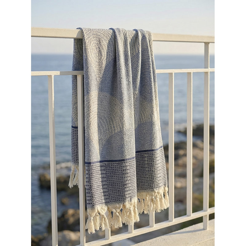 Serviette en coton turc bleu marine, Marine
