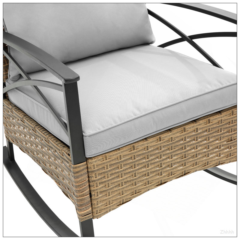 Ensemble de chaises berçantes 3 pièces, Gris