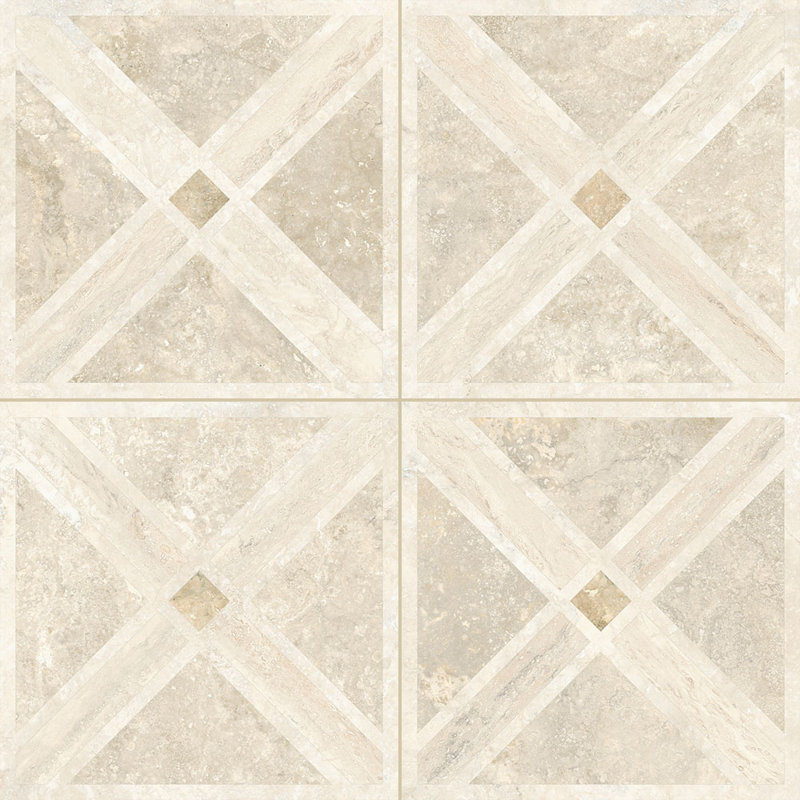 Travino Cross Cut Travertine 24X24 Matte Porcelain Tile, Polished Deco