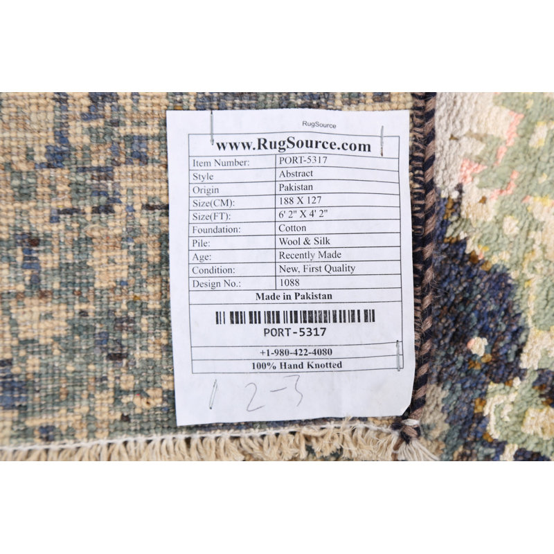 One-of-a-Kind 4'2" X 6'2" New Age Area Rug in