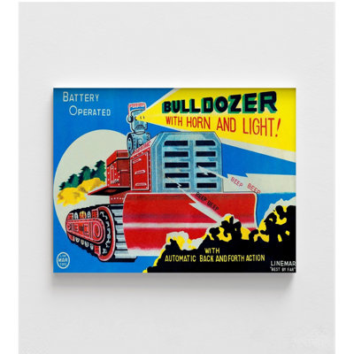 Bulldozer à pile avec klaxon et lumière par Retrotrans, affiche de jouets pour enfants Old School