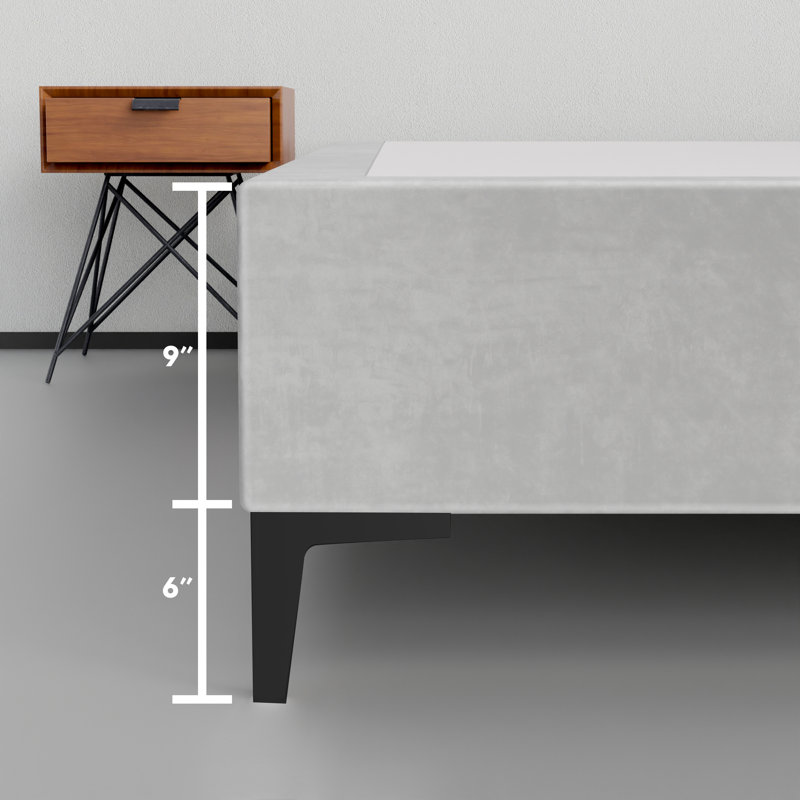 Allondra Upholstered Platform Bed, Twin XL, Teal