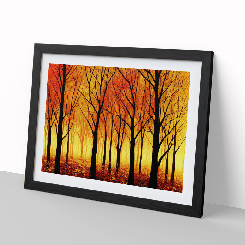 Sublime Autumn Forest 1 Piece Single Picture Frame Wall Art, 46cm H x 64cm W x 2cm D, Black Framed