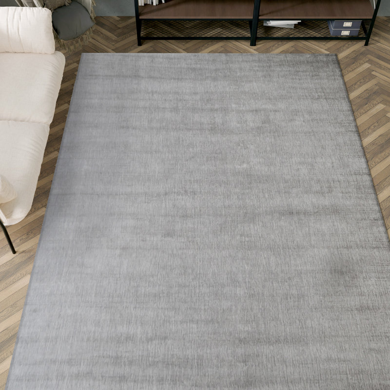 Tencel Area Rug in Gray, Rectangle 2' x 3'