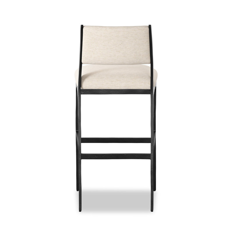 Valeene Upholstered Bar Stool with Metal Frame, Monte Chocolate, Bar