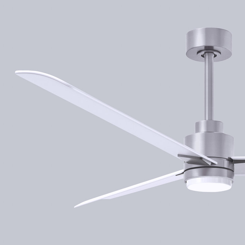 Ventilateur de plafond Alessandra, Blanc mat, Nickel brossé, 56"