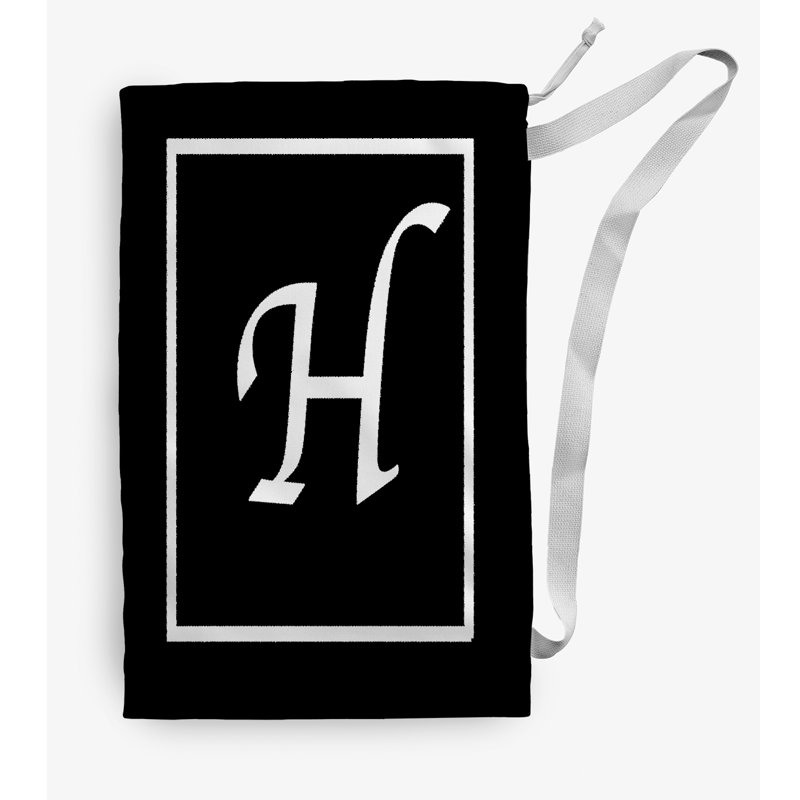 Sac à linge Monogram, Moyen (H 36 po x l 28 po), Noir