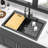 Quartz Kitchen Sink - 33X22" Black Granite Composite Workstation Drop-In Kitchen Sink