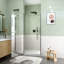 Porte de douche circulaire semi-sans cadre l 30 po x H 72 po avec verre trempé de 1 po d'épaisseur (6 mm)-123404377