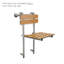 Banc de douche portatif en teck avec barre d'appui 18 po-130676836