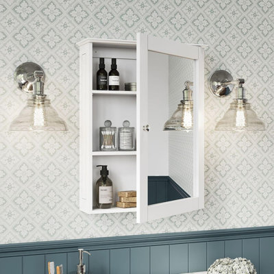 Armoire à pharmacie murale Ashland - Miroir de salle de bain avec tablettes réglables et rangement