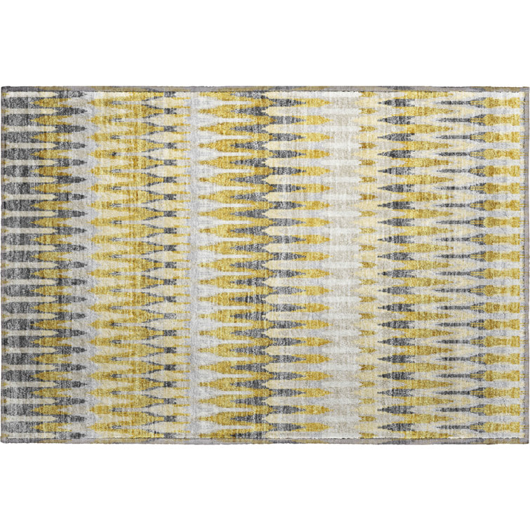 Premium Machine Washable Prisco Gold Rug