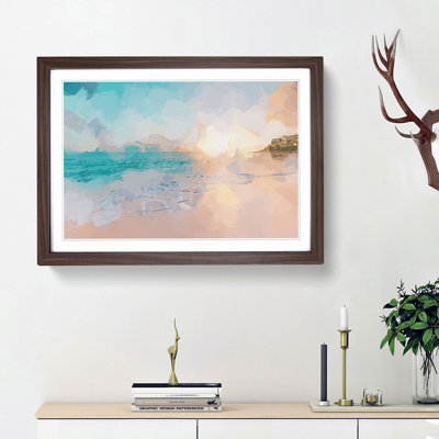 North Shore Beach Hawaii in Abstract - Picture Frame Graphic Art Print