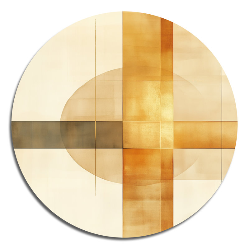 Jadae - Décoration murale abstraite moderne transitionnelle ronde en métal, L 36 po x H 36 po