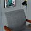 Classic Fabric Accent Arm Chair And Round Table - Grey Tone Contemporary With Solid Wood