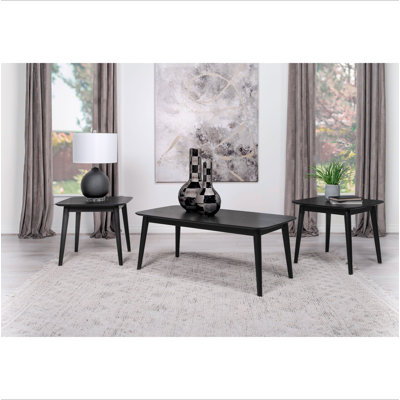 Bivens Black 3-Piece Rectangular Coffee Table Set