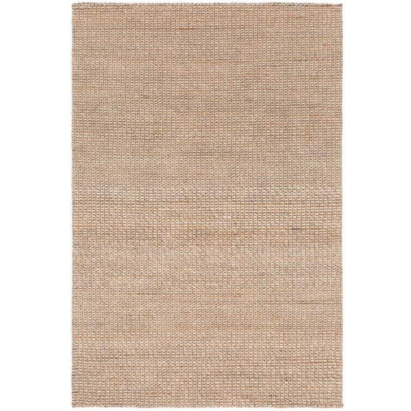 Gemini No Pattern and Not Solid Colour Hand-Loomed 6'7" x 9'8" Wool/Cotton/Jute Area Rug in Cream Mix, Rectangle 6'7" x 9'8"