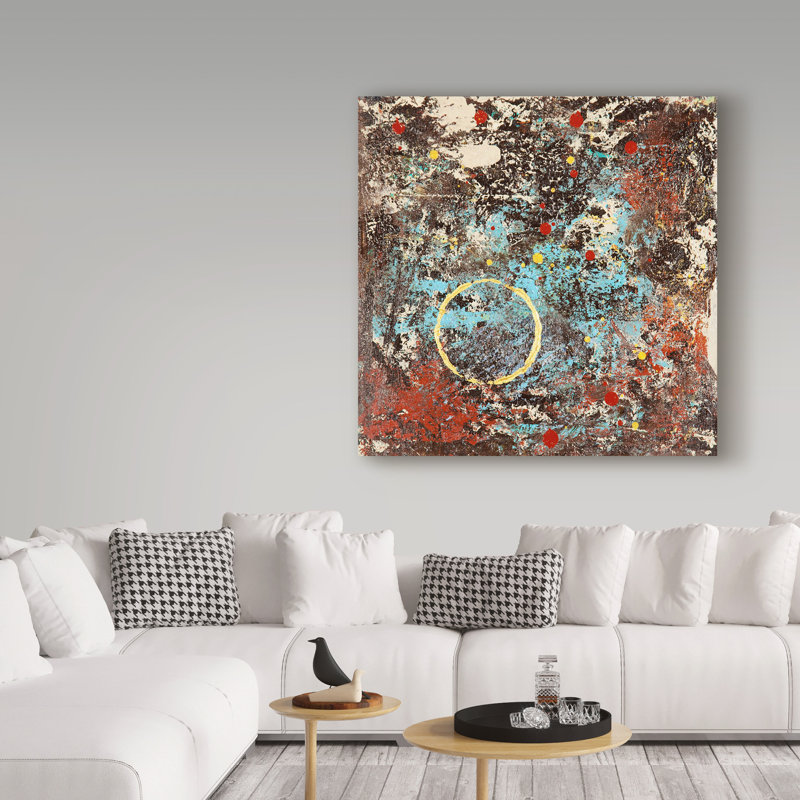 « rustique industrial », reproduction de peinture à l’acrylique sur toile tendue, H 35 po x l 35 po x P 2 po