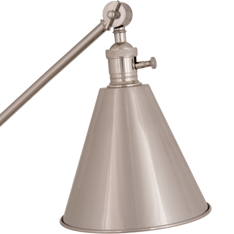 Lampe de travail sur pied en alliage, Nickel poli, Nickel poli, 10.5"