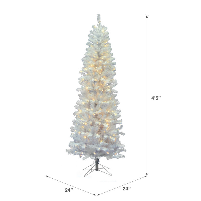 Sparkle White Spruce Pencil Artificial Christmas Tree, ClearDura-Lit® Incandescent, 6.5' H