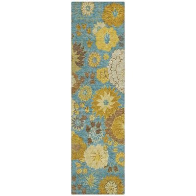 Machine Washable Indoor/Outdoor Emelia ACN2294 Floral Rug