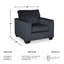 Fauteuil en polyester de 38 po de largeur New England