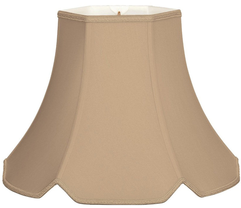 Abat-jour cloche en soie / shantung (araignée), Or antique, H 12,25 po x l 16 po x P 16 po