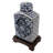 9" Blue and White Oriental Rectangular Tea Jar