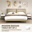 Table de chevet, ensemble de 2, table de chevet avec coins arrondis, blanc
