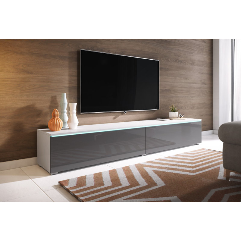 Doyal Floating TV Stand for TVs up to 78", White/Grey