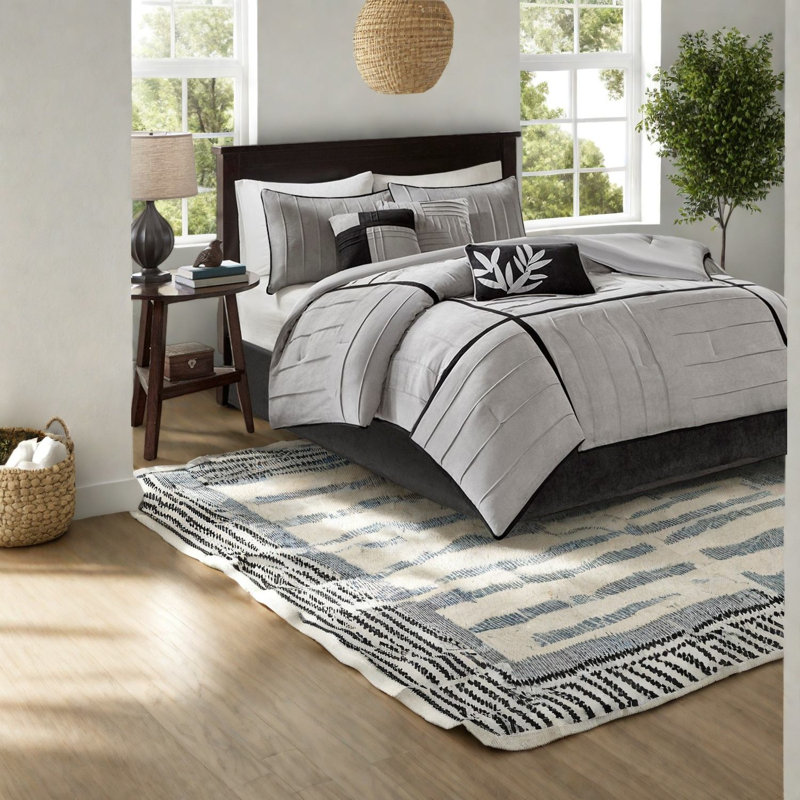 Ensembles de literie luxueux en faux suède, polyester grand, confort décontracté