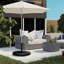 Porte-parapluie noir stable pour patio, pouvant accueillir différents types de traverses facilement en fonction des conditions extérieures