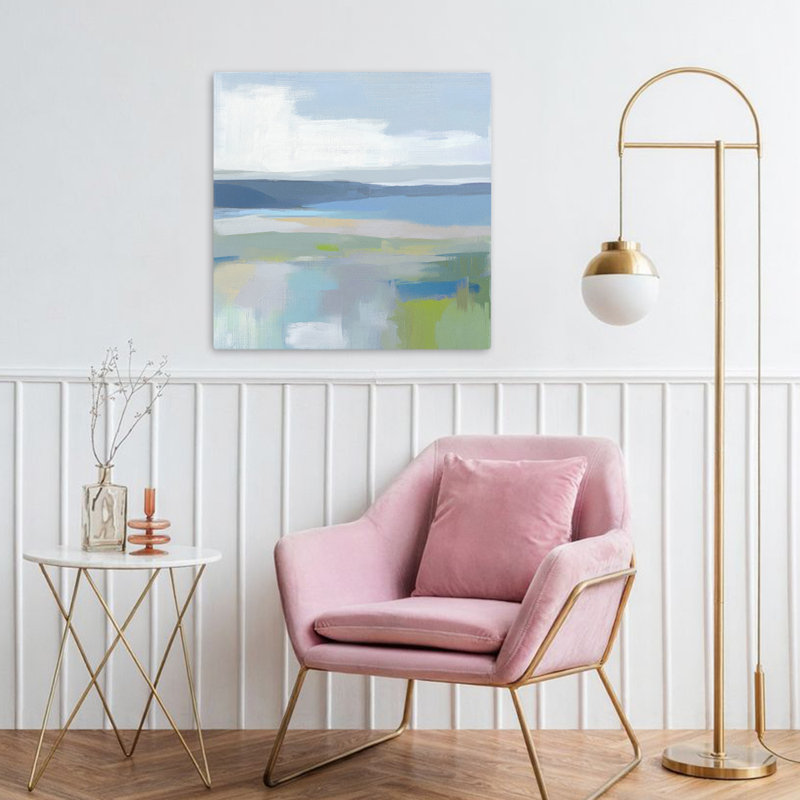 (Gc005-A) Quiet Cove I, art contemporain, H 32 po x l 32 po