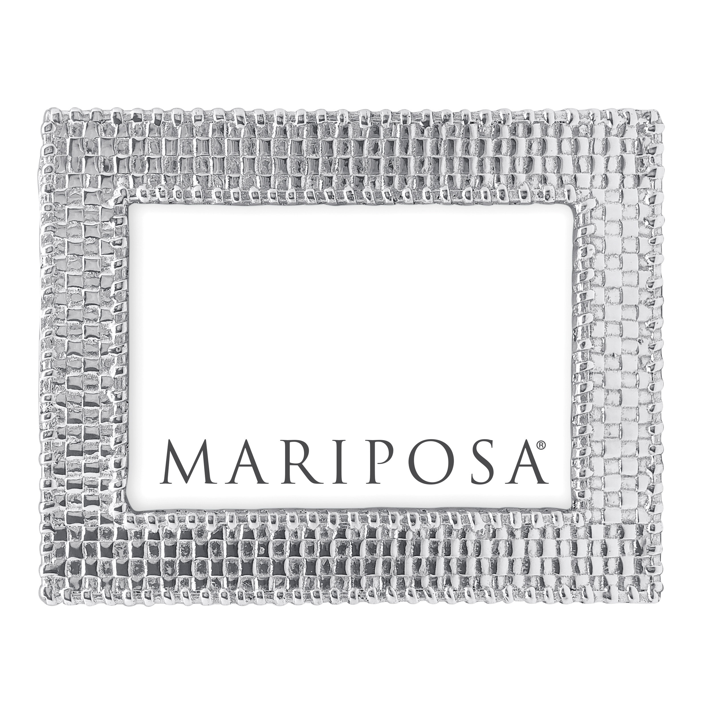 Mariposa Palmy Nights Embossed Metal Single Picture Frame In Silver 